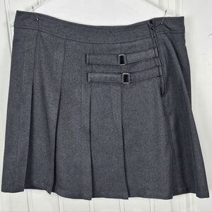 French Toast Adjustable Waist Two-tab Pleated Front Scooter Skort Size 10 Gray